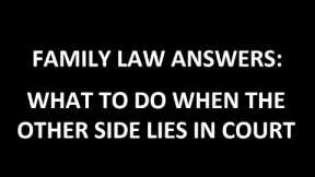 What to do when the other side lies in court (commits perjury)