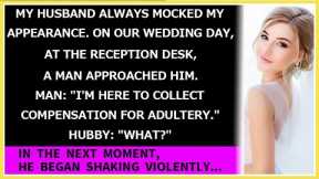 My hubby mocks my looks. At a wedding, a man, I'm here for the affair compensation. Hubby: What?