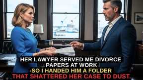 Her Lawyer Served Me Divorce Papers At Work-So I Handed Him A Folder That Shattered Her Case To Dust